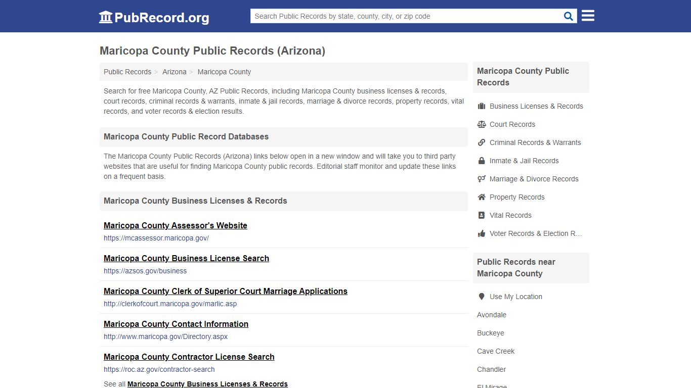 Free Maricopa County Public Records (Arizona Public Records)